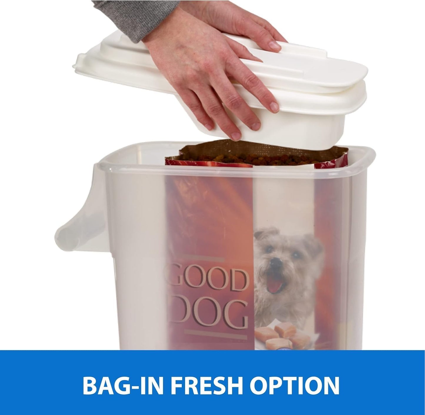 Buddeez Pet Food Storage Dispensers Plastic 4 Gallon - Airtight Flip Top for Freshness - Dry Dog Food, Cat Food or Bird Seed Plastic Containers (Set of 2)