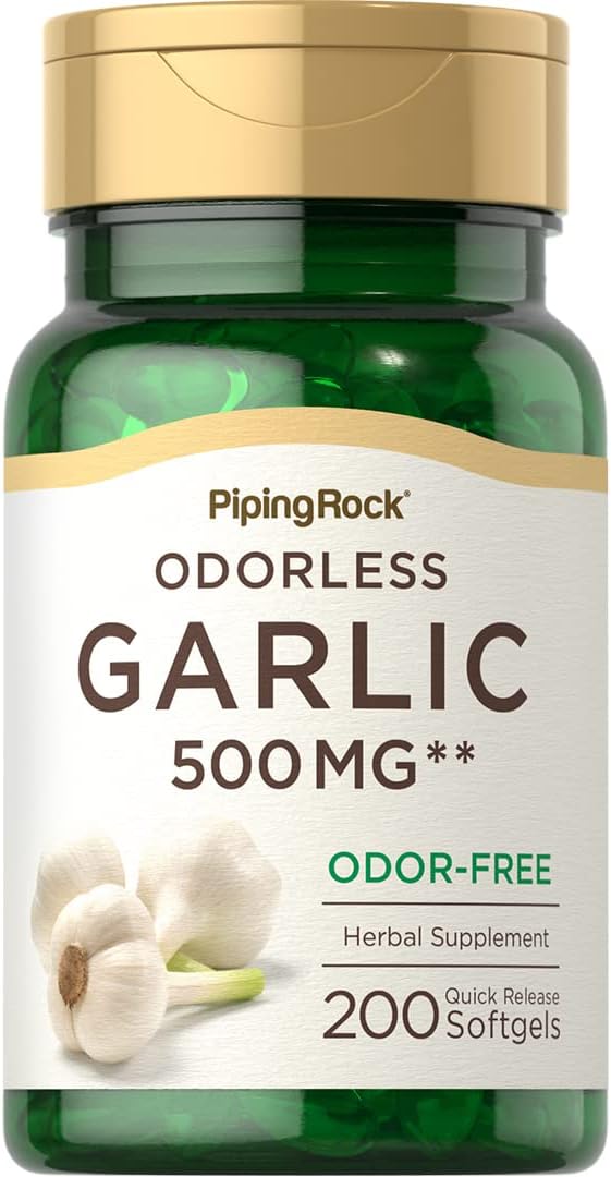 Piping Rock Odorless Garlic Supplement | 200 Softgels