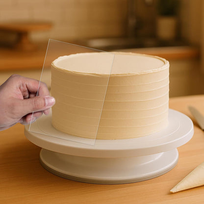6 Pack Cake Scraper Set, Flexible Plastic Smoother Tool for Baking