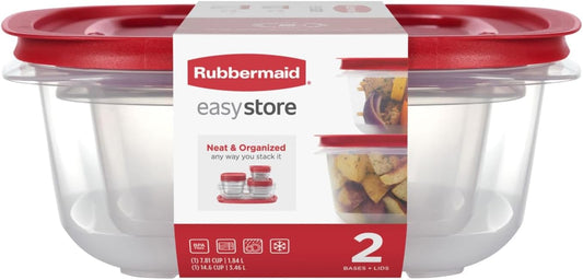 Rubbermaid EasyStore Large Containers, 18-Piece Set, Food Storage Containers with Lids