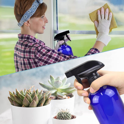 Bontip Glass Spray Bottle 16 oz for Cleaning, Plants (2 Pack, Amber)