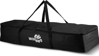 WILLBBQ Grill Storage Bag, BBQ Tool Storage Bag, Foldable Grill Bag for Car Trip Outdoor Camping and Hiking BBQ (Black)