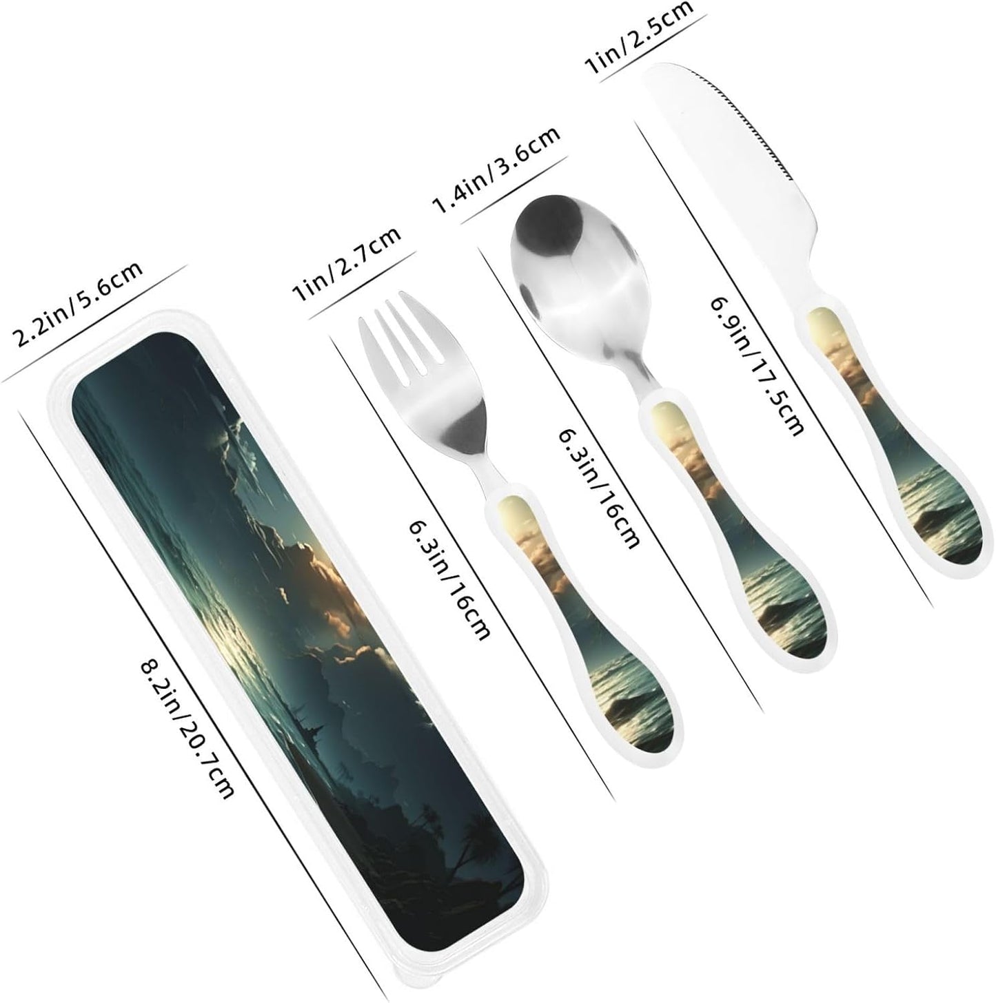 3-Piece Kids Silverware Set With Storage Case, Stainless Steel Reusable Children Safe Knife Spoon Fork Set Samurai Children Flatware Set For Kids Lunch Box