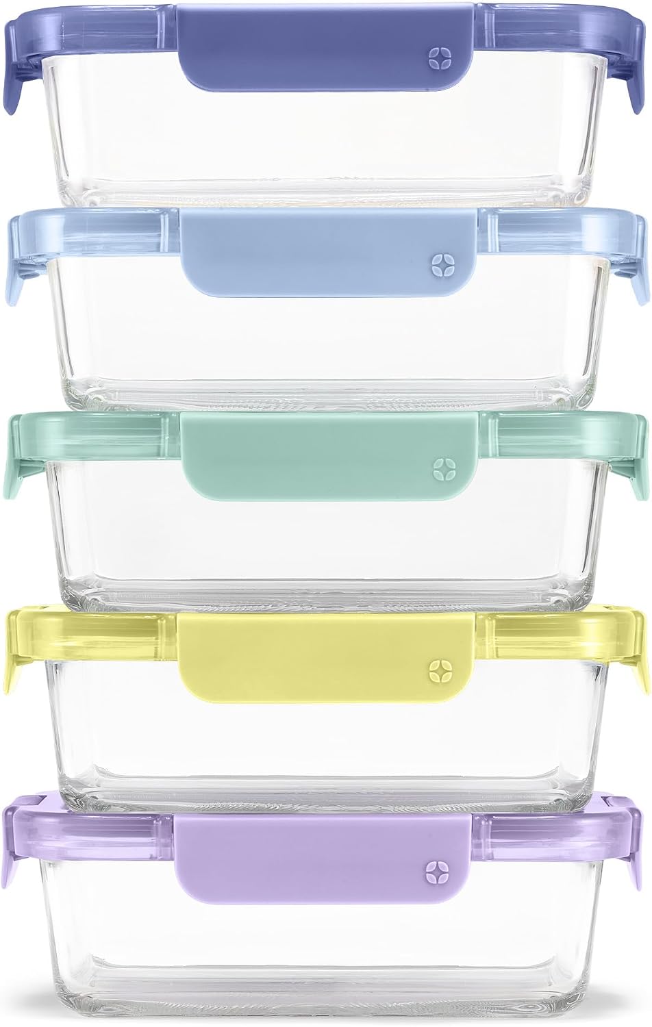 Ello Color Lock Glass Meal Prep Sets Leak-Proof Glass Food Storage Containers with Airtight BPA-Free Plastic Lids, Dishwasher, Microwave, and Freezer Safe