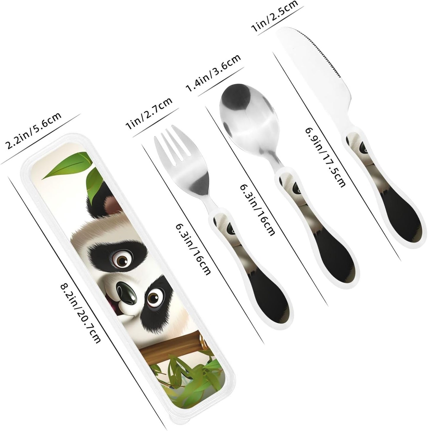 3-Piece Kids Silverware Set With Storage Case, Stainless Steel Reusable Children Safe Knife Spoon Fork Set Colorful Abstract Dragonfly Children Flatware Set For Kids Lunch Box