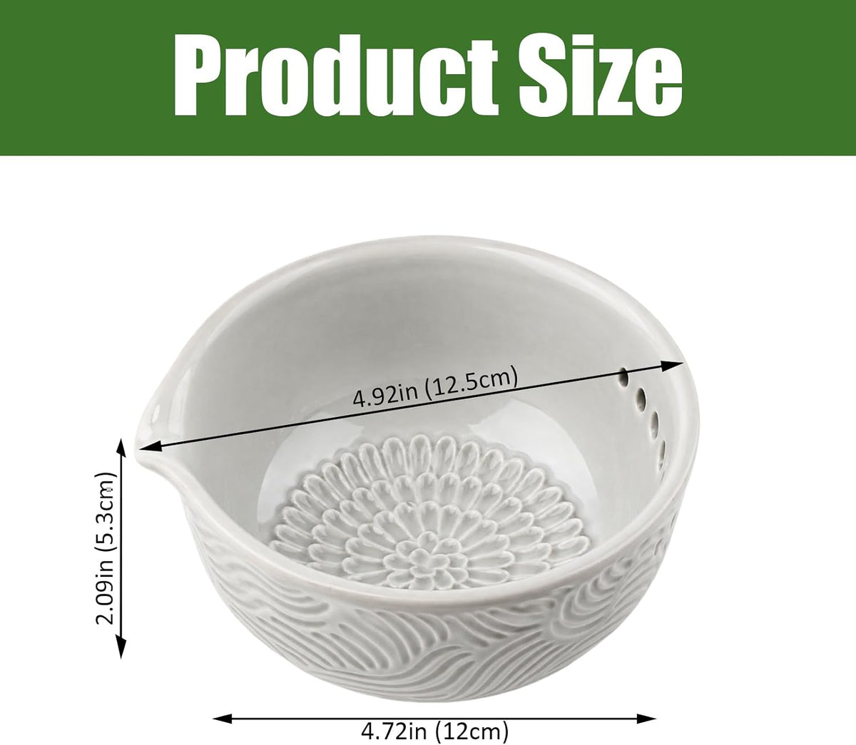 Herb Stripper Bowl, 3-in-1 Ceramic Herb Peeling Bowl