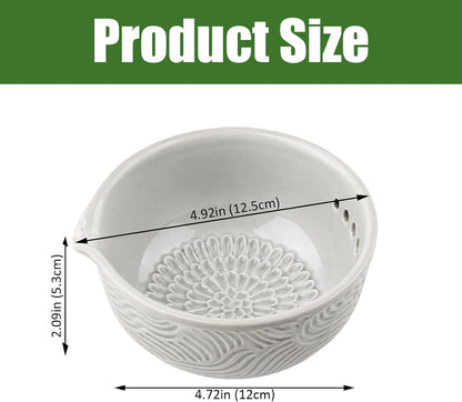Herb Stripper Bowl, 3-in-1 Ceramic Herb Peeling Bowl