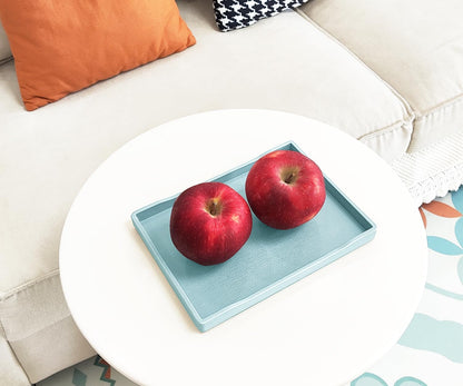 White Serving Tray (13.5 x 9.6 inch) for Serving Accessory, Elegant & Stackable Plastic Tray for Spa, Coffee, Drinks, Tea, Bar, Party, Seasoning, Perfume and Display Use.