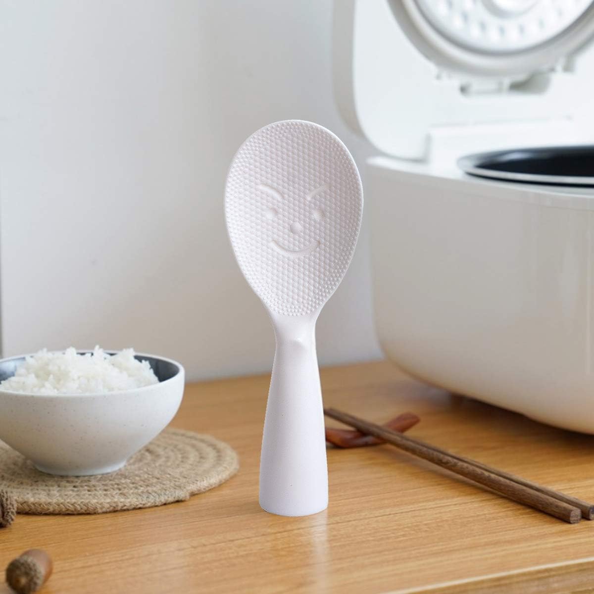 2 Pcs Rice Paddle，Non-Stick Rice Spoon, Stand-up Serving Rice Spatula