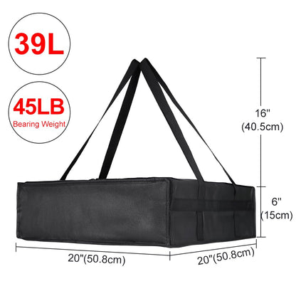 Insulated Food Delivery Bag, XXXL Insulated Reusable Grocery Cooler/Hot Bags, Tote Bag for Shopping/Travel/Doordash, Catering Bag Doordash 22x14x13, Black, 1-Pack