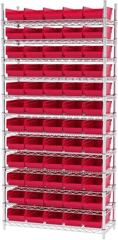 Akro-Mils 30130 Plastic Shelf Bins, Heavy Duty Storage Bins for Garage, Closet, and Drawer Organization, 12" x 6-1/2" x 4", Blue, 12-Pack | Closet, and Drawer Organization, 12" x 6-1/2" x 4", Blue, 12-Pack