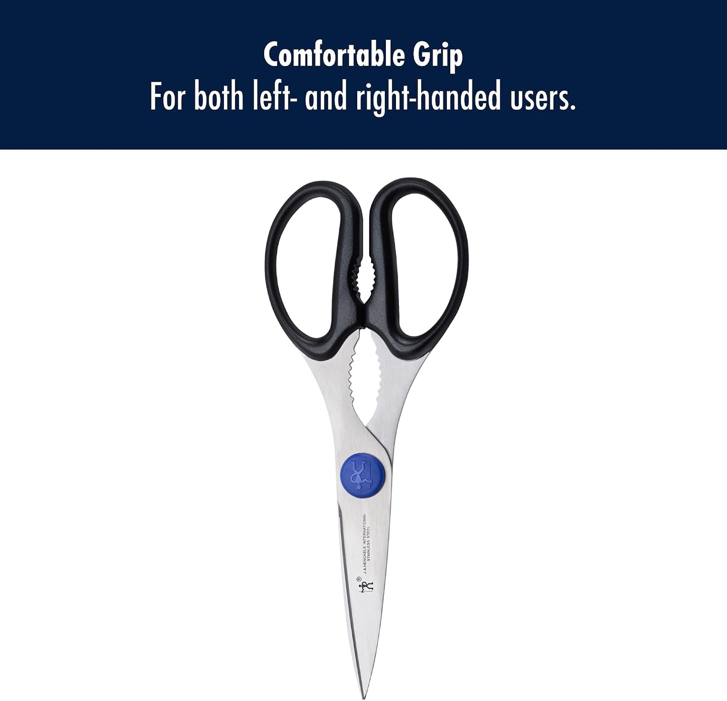 HENCKELS Kitchen Shears, Made in Japan, Kitchen Scissors, Multi-Purpose Scissors with Stainless Steel Blades, Built-In Bottle Opener & Soft Grip – Dishwasher Safe