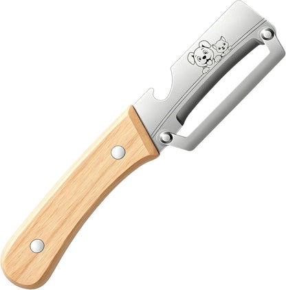 Vegetable Peeler Wooden Handle Sharp Steel Blade with Bottle Opener