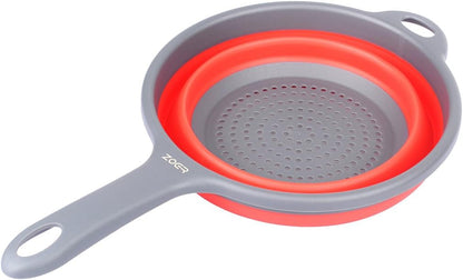 ZOER Kitchen Foldable Pasta Strainers,Collapsible Colanders with Handles,Space-Saver Folding Silicone Strainers Colander,Capacity of 2 quart (Green)
