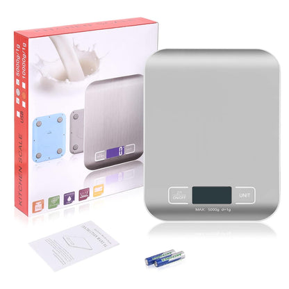 Digital Shipping Scale,Stainless Steel Panel, Accurate Portable Postal Scale for Packages, Small Business,Kitchen, Food, Handmade, Liquids, and Boutique (Rose Gold Battery(5kg/1g))