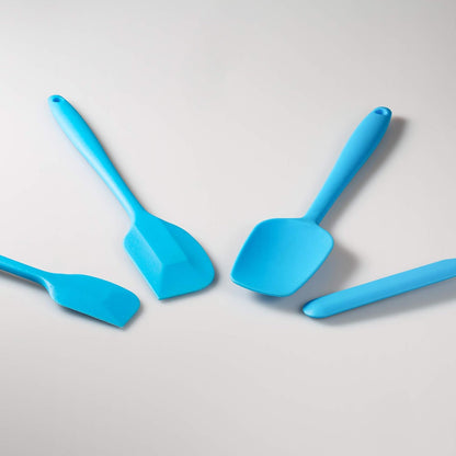4 Piece Silicone Spatula Set, Flexible Heat Resistant Non-scratch Baking Cooking Rubber Spatulas with Stainless Steel Core, Black