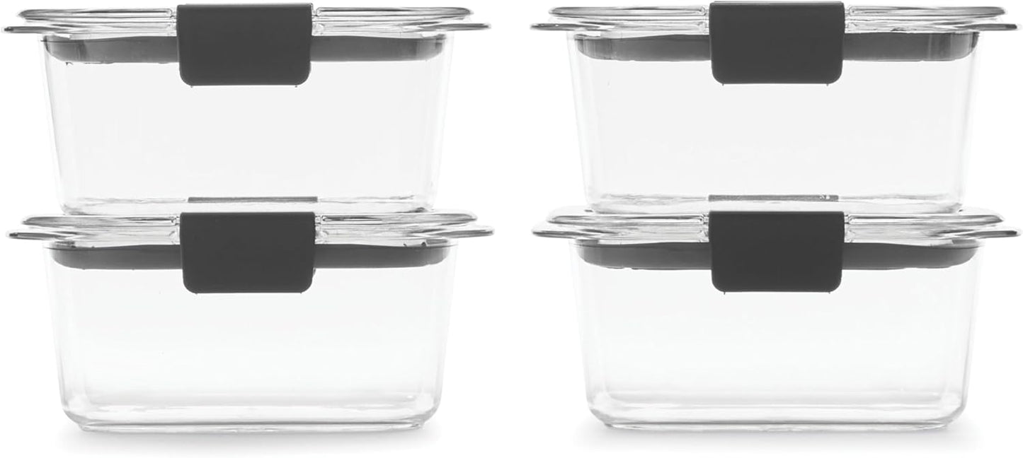 Rubbermaid Brilliance Meal Prep Containers, 2-Compartment Food Storage Containers, 2.85 Cup, 5-Pack, BPA-Free, Clear/Grey