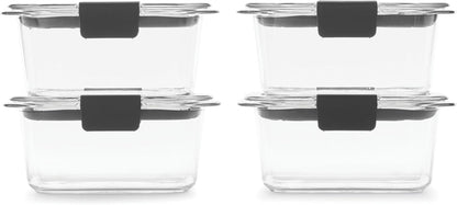 Rubbermaid Brilliance Meal Prep Containers, 2-Compartment Food Storage Containers, 2.85 Cup, 5-Pack, BPA-Free, Clear/Grey