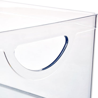 iDesign Stackable Open-Front Storage Bins with Handles, Set of 4, Clear | For Kitchen and Pantry