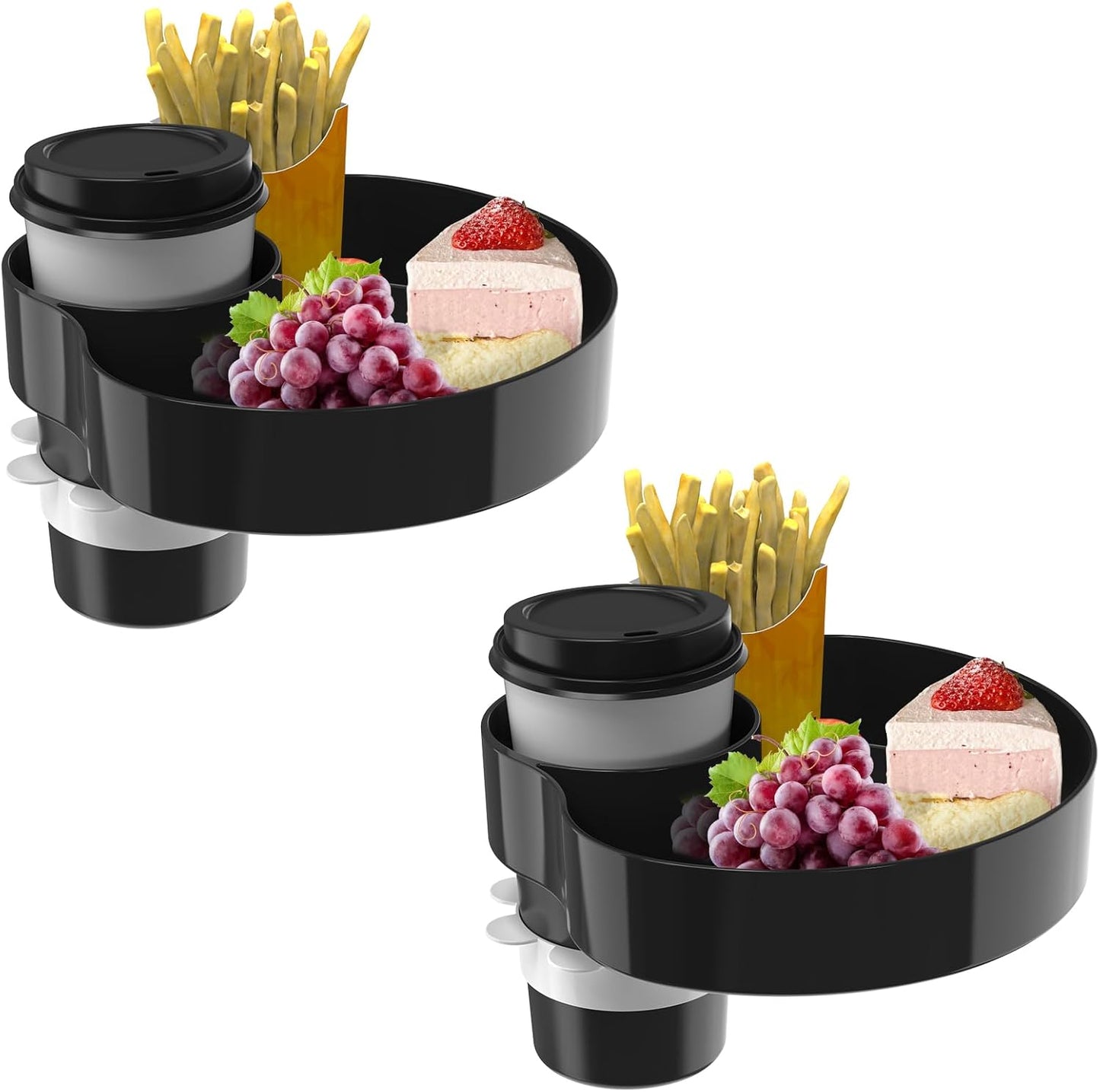 [2 Packs Blue & Pink] Kids Car Seat Tray, Travel Tray with Cup Holder for Toddler Baby, Kids Car Seat Food Snack Organizer for Road Trip, Stroller snack Organizer Travel Must Haves Toddler Must Haves