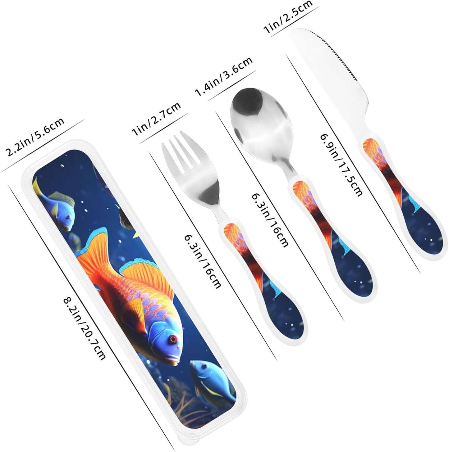 3-Piece Kids Silverware Set With Storage Case, Stainless Steel Reusable Children Safe Knife Spoon Fork Set Alpaca Cactus Children Flatware Set For Kids Lunch Box