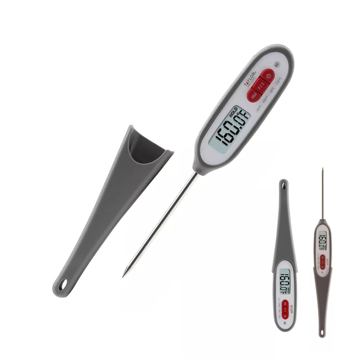 Taylor – Compact Instant-Read Pen Style Digital Kitchen Meat Thermometer - Waterproof Grey - Gray (Blue)
