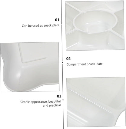 KICHOUSE Candy Tier Tray Fruit Tray Simple Food Storage Desktop Snack Storage Plate Grid Design