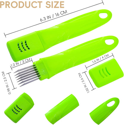 XJMWXHFC 2Pcs Chopped Green Onion Knife, Scallion Cutter Shred Knife, Vegetable Cutter Sharp Scallion Cutter Shred Knife, Stainless Steel Household Multifunctional Food Slicer Gadget