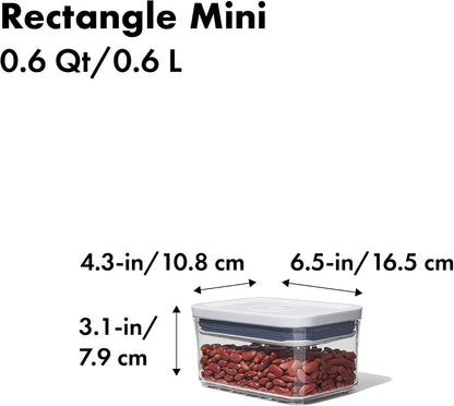 OXO Good Grips POP Container – Airtight 1.7 Qt for Coffee and More Food Storage, Rectangle, Clear
