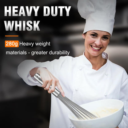 Walfos Silicone whisk,Whisks for Cooking Non Scratch, BPA Free whisk set of 4, 7+9+11in Balloon Whisks & 11in Flat Whisk, Heat Resistant(480°F).Great for Cooking in Pans, Baking, Whisking.Blue
