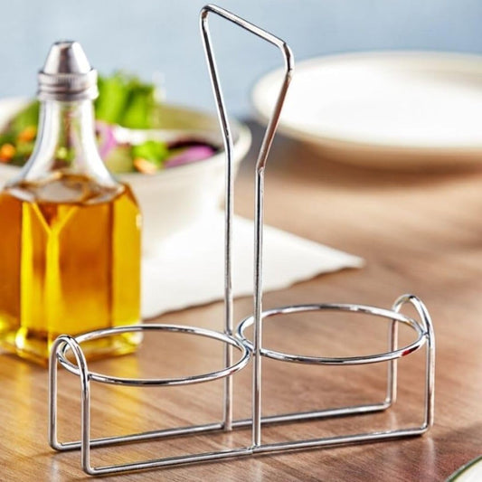 Soro Essentials- 2 Holes Metal Condiment Jar Holder with 3" Diameter Hole Size Set of 6- Condiment Rack Holder Table Caddy Tabletop Seasoning Spice Organizer for Home and Restaurant