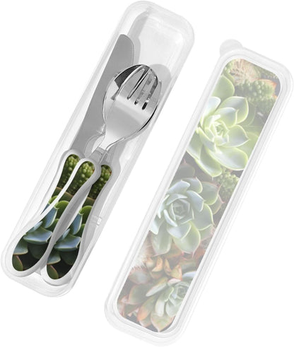 3-Piece Kids Silverware Set With Storage Case, Stainless Steel Reusable Children Safe Knife Spoon Fork Set Animal Cartoon Owls Cute Children Flatware Set For Kids Lunch Box