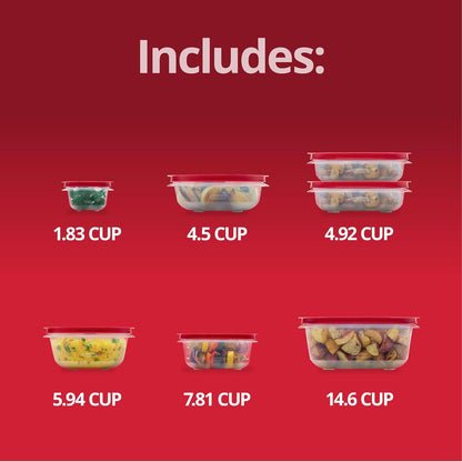 Rubbermaid EasyStore Large Containers, 18-Piece Set, Food Storage Containers with Lids