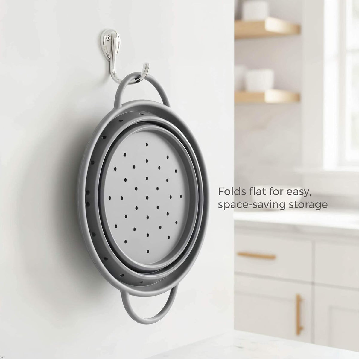 2‑Quart Silicone Collapsible Colander & Kitchen Collapsible Strainer