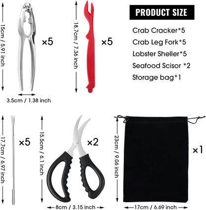 Crab Crackers and Tools,18-Pieces Seafood Tools Set