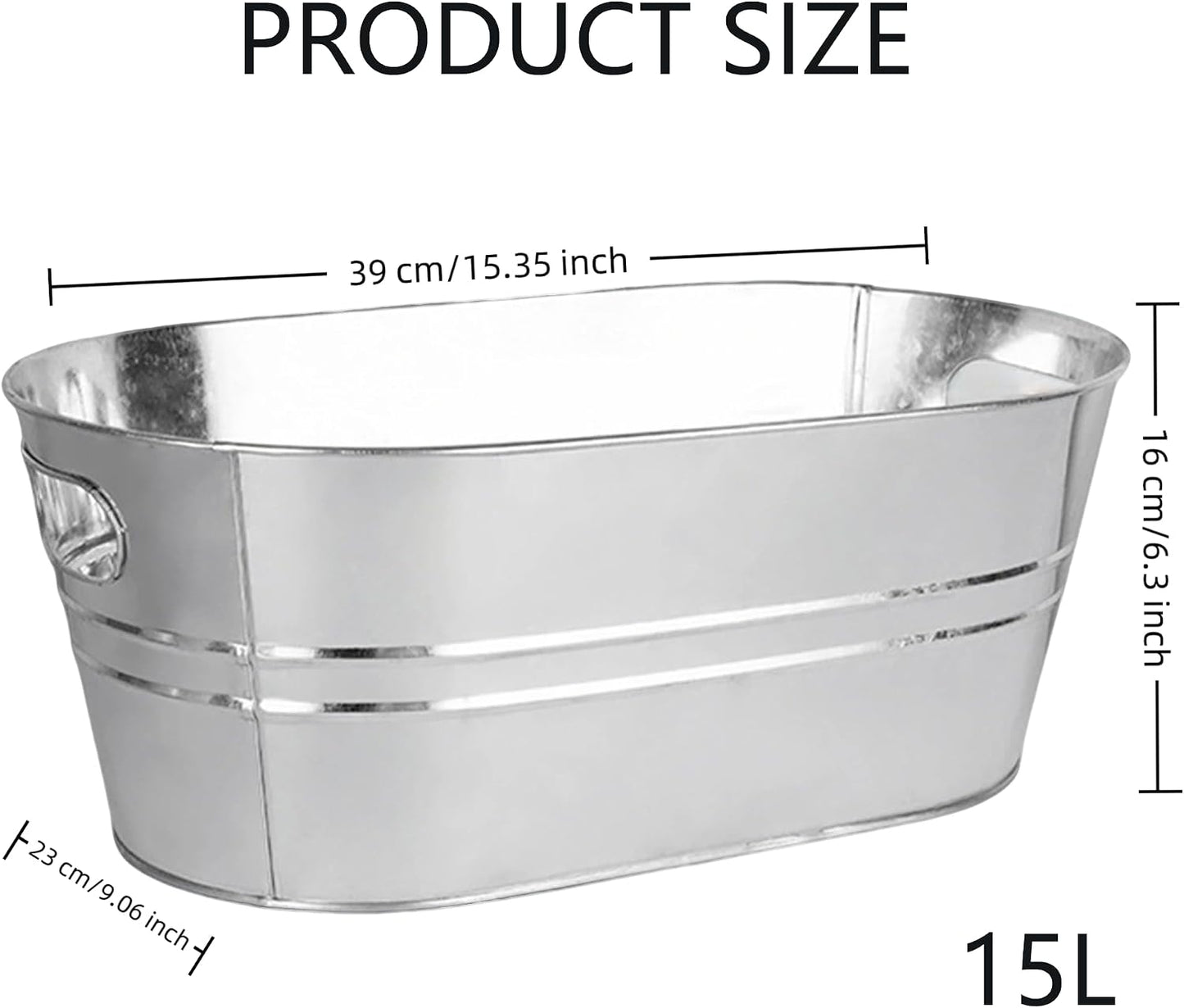 6-Piece Ice Bucket Set with Plastic Scoops,Ice Buckets for Parties, Beverage Tubs for Parties, for Parties, Bars, Outdoor Events | Chilling Containers for Wine, Champagne, Beer (Stainless Steel)