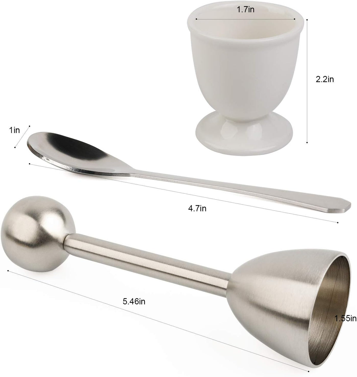 Egg Cracker Topper Set for Soft Hard Boiled Eggs Shell Removal Separators