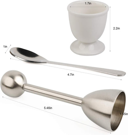 Egg Cracker Topper Set for Soft Hard Boiled Eggs Shell Removal Separators