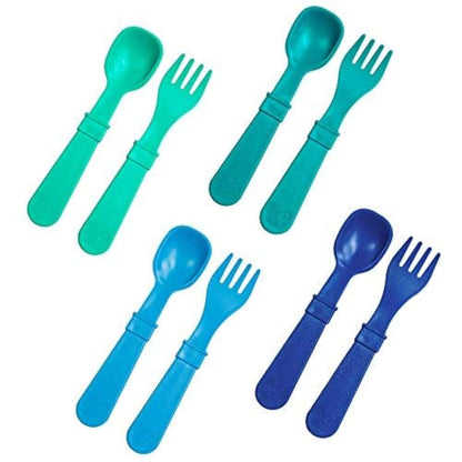 Re-Play Toddler Forks and Spoons Set - 4x4 Utensils Set for Kids - Dishwasher and Microwave Safe - Made in USA - Set of 8-5.8" x 1.2" x 0.2" - Princess
