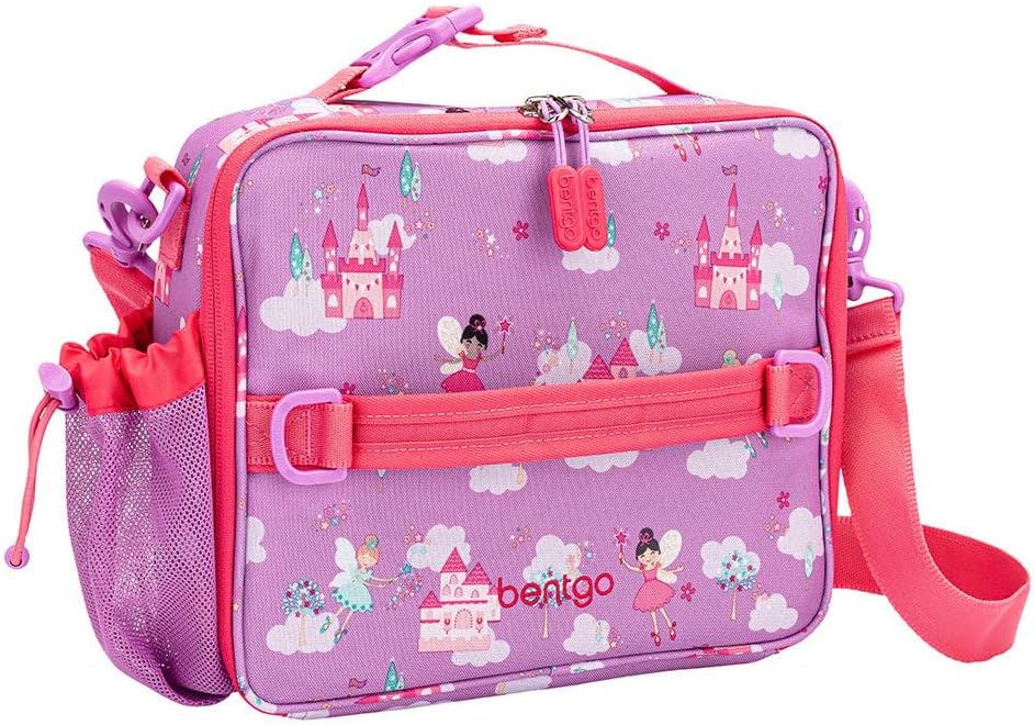 Bentgo Kids Lunch Bag - Durable, Double-Insulated Lunch Bag for Kids 3+; Holds Lunch Box, Water Bottle, & Snacks; Easy-Clean Water-Resistant Fabric & Multiple Zippered Pockets (Mermaid)