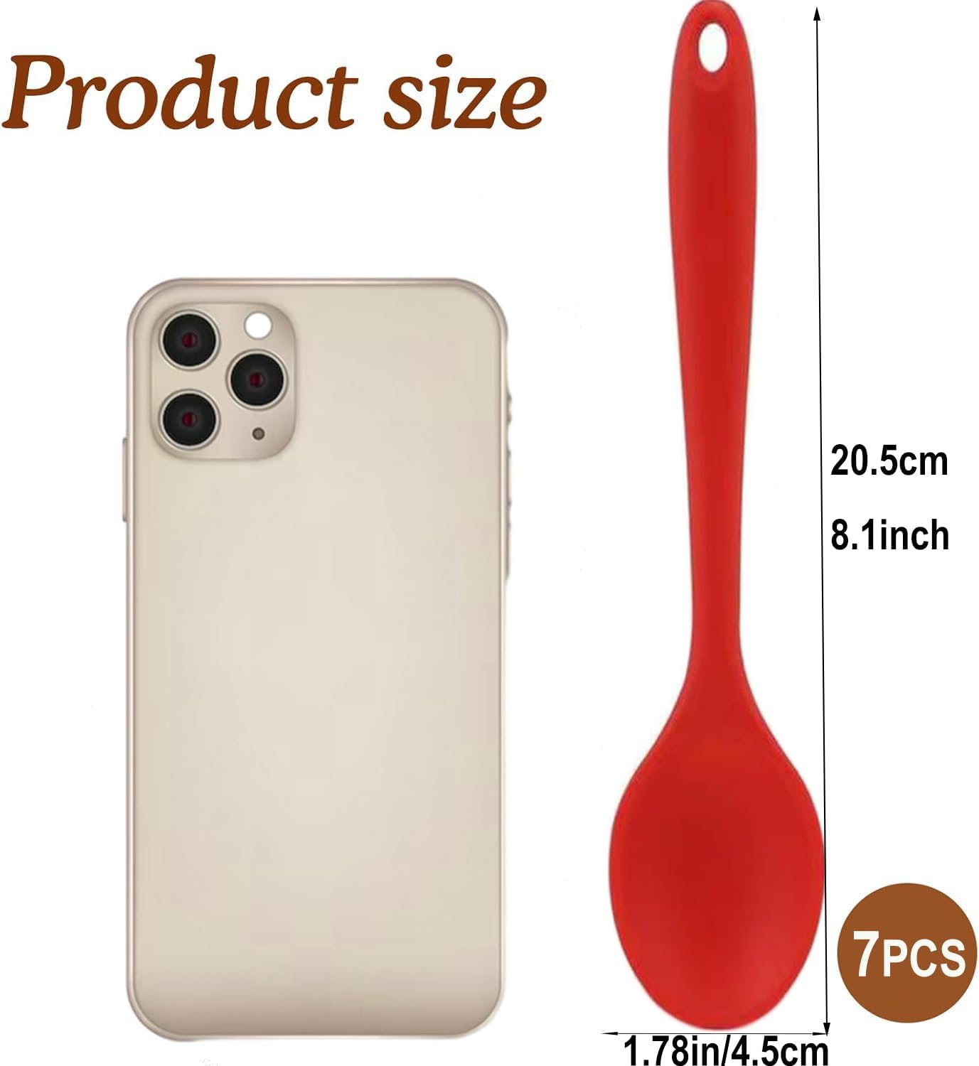 7PCS Silicone Serving Spoons Set,Vituer Heat Resistant Kitchen Mixing Slotted Spoons for Cooking,Non-stick Silicone Basting Spoon Slotted Spoons Utensil for Mixing,Baking, (7Light Colors,8.1")