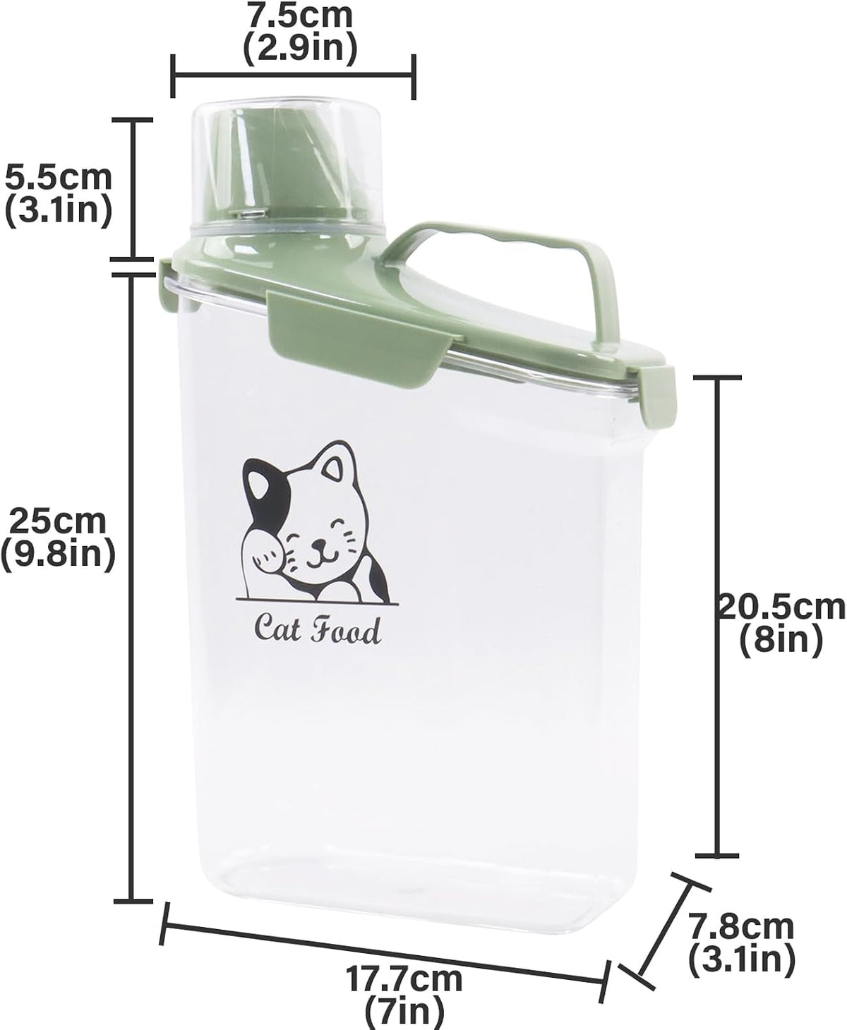 Dog Food Storage Container Airtight Portable Dog Food Container with Handled Lid and Pour Spout,Food Storage for Dog Dry Food Small Pet Food Container with Measuring Cup for Home, Travel,2.8L