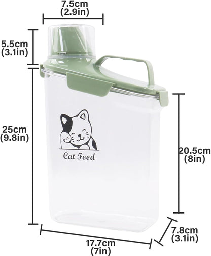 Dog Food Storage Container Airtight Portable Dog Food Container with Handled Lid and Pour Spout,Food Storage for Dog Dry Food Small Pet Food Container with Measuring Cup for Home, Travel,2.8L