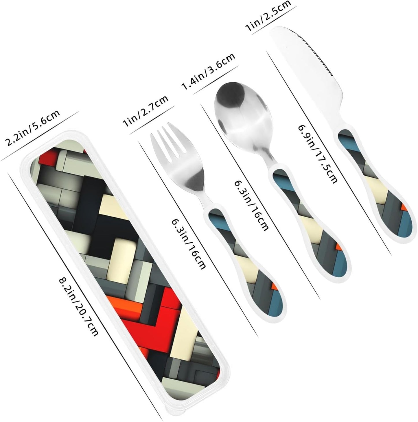 3-Piece Kids Silverware Set With Storage Case, Stainless Steel Reusable Children Safe Knife Spoon Fork Set Insects Love Children Flatware Set For Kids Lunch Box