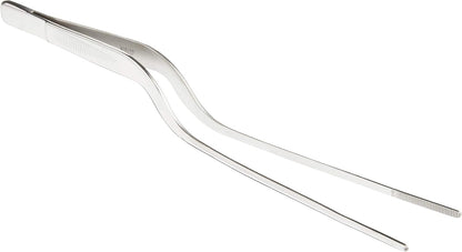 Mercer Culinary 18-8 Stainless Steel Chef Plating Tongs, Offset Tip, 6-1/2 Inch