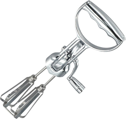 Manual Rotary Egg Beater With Stainless Steel Mixing Head And ABS Handle, 360 Degree Hand Crank Whisk For Kitchen Cooking Baking, Semi-Automatic Mixer Tool Saves Time Effort Easy Clean Dishwasher Safe