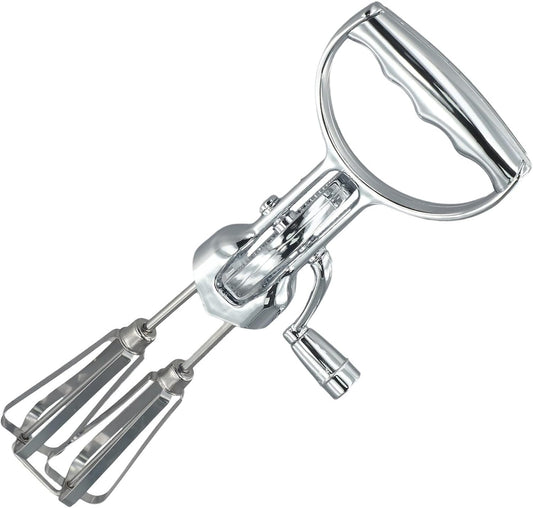 Manual Rotary Egg Beater With Stainless Steel Mixing Head And ABS Handle, 360 Degree Hand Crank Whisk For Kitchen Cooking Baking, Semi-Automatic Mixer Tool Saves Time Effort Easy Clean Dishwasher Safe