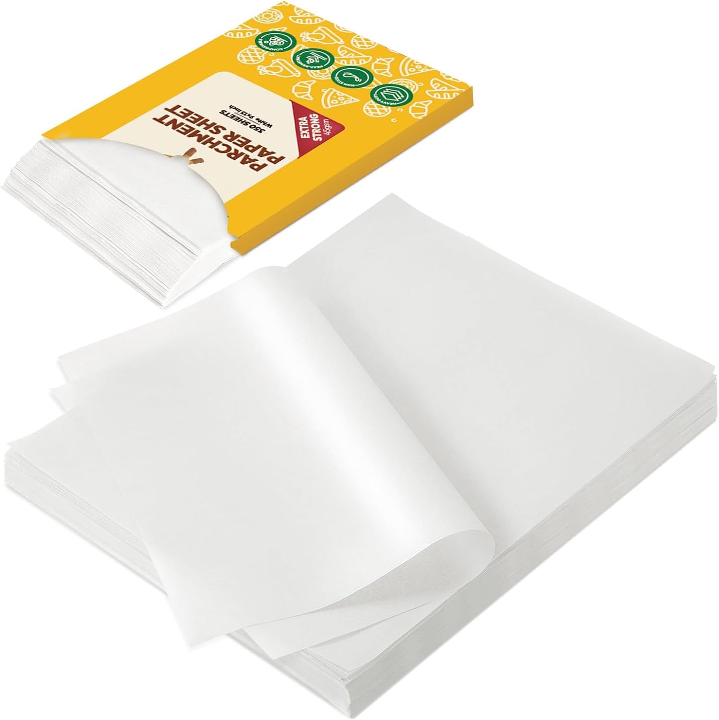Katbite Hamburger Patty Paper 1000Pcs, 5.5"x5.5" Non Stick Parchment Paper Squares Sheets for Patty Seperate, Burger Press, Ground Beef, Freezing or Candy Wrappers, Use for Oven, Microwave or Freezer