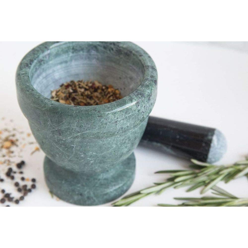 Fox Run Marble Mortar and Pestle Set, White, Small 4" Pestle and Mortar