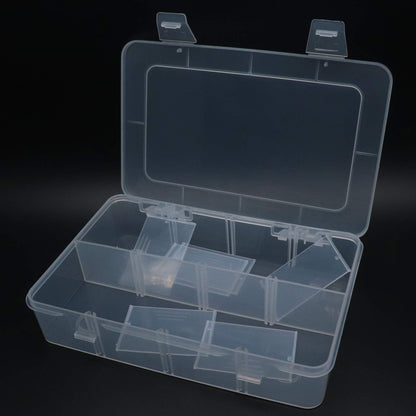 Xiaoyztan Clear Plastic Organizer, 12 Grids with Adjustable Dividers, Jewelry Box Bead Storage Container for Small Parts, Fishing Tackle, DIY Crafts, and Earrings